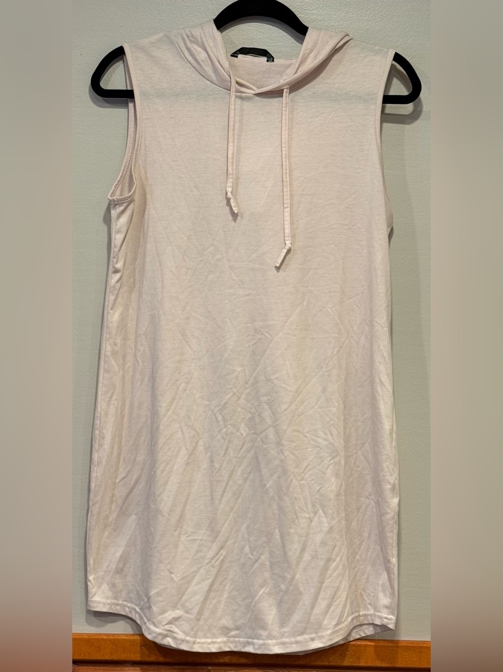 SHEIN Women's Light Pink Sleeveless Hoodie Dress - Size Medium